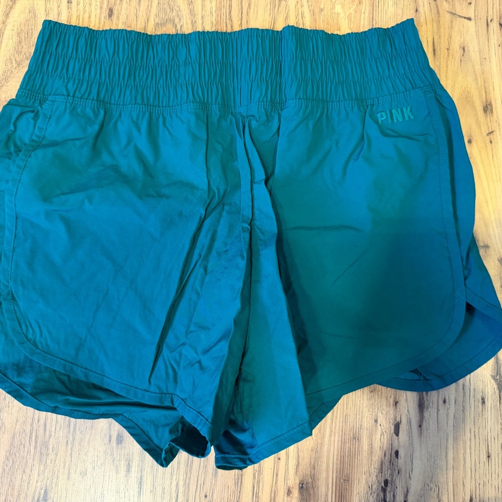 PINK Victoria's Secret Teal Elastic Waist Athletic Shorts